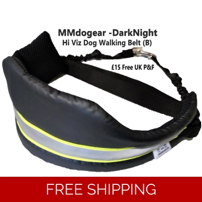 MM DOGGEAR, DarkNight Hi Viz dog walking belt £15-00 FREE UK P&P